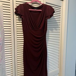 Ralph Lauren Deep Burgundy Midi Dress